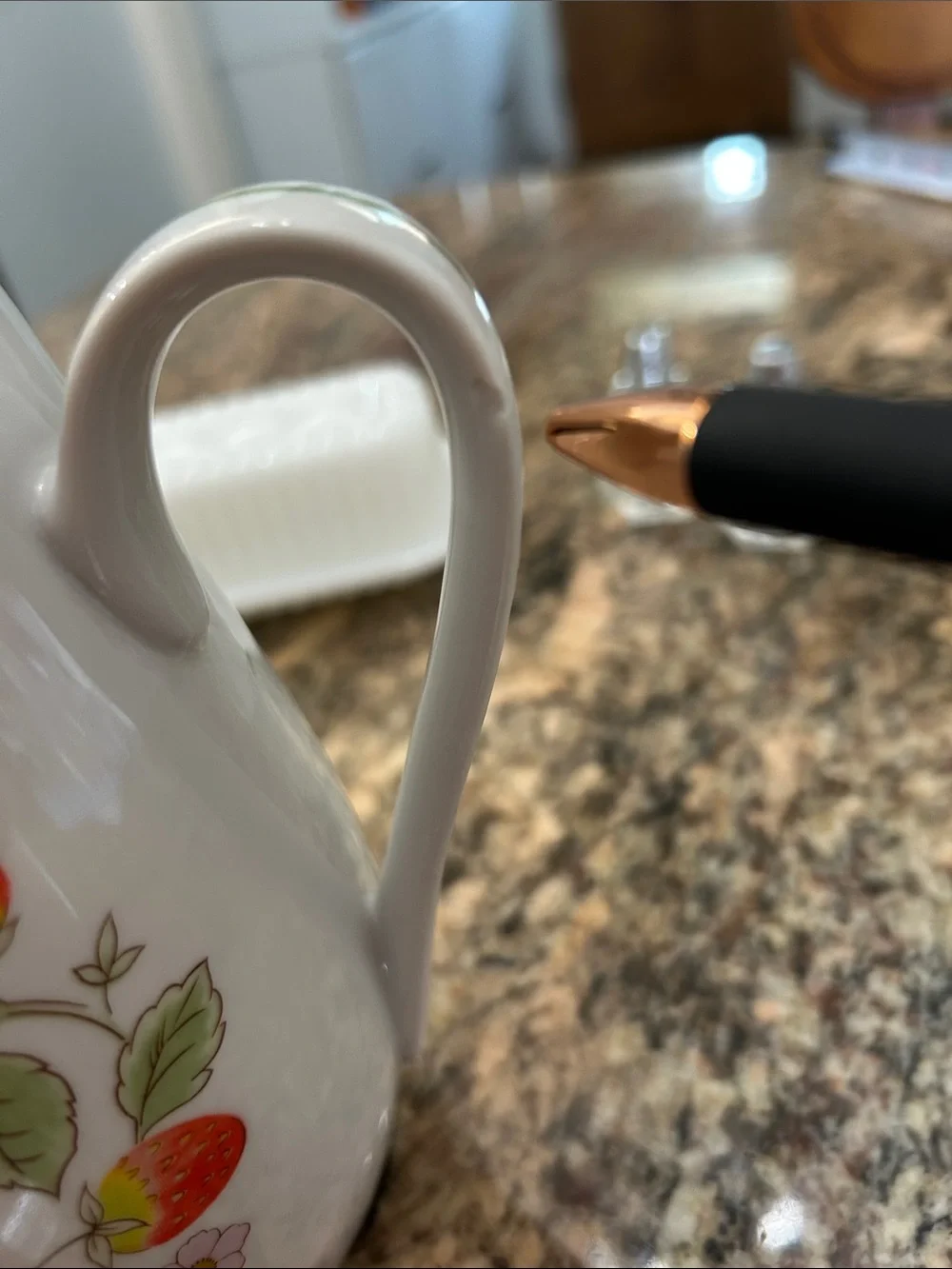 Hazel Atlas Half Stick Butter Dish w/Strawberry Pitcher and Salt & Pepper